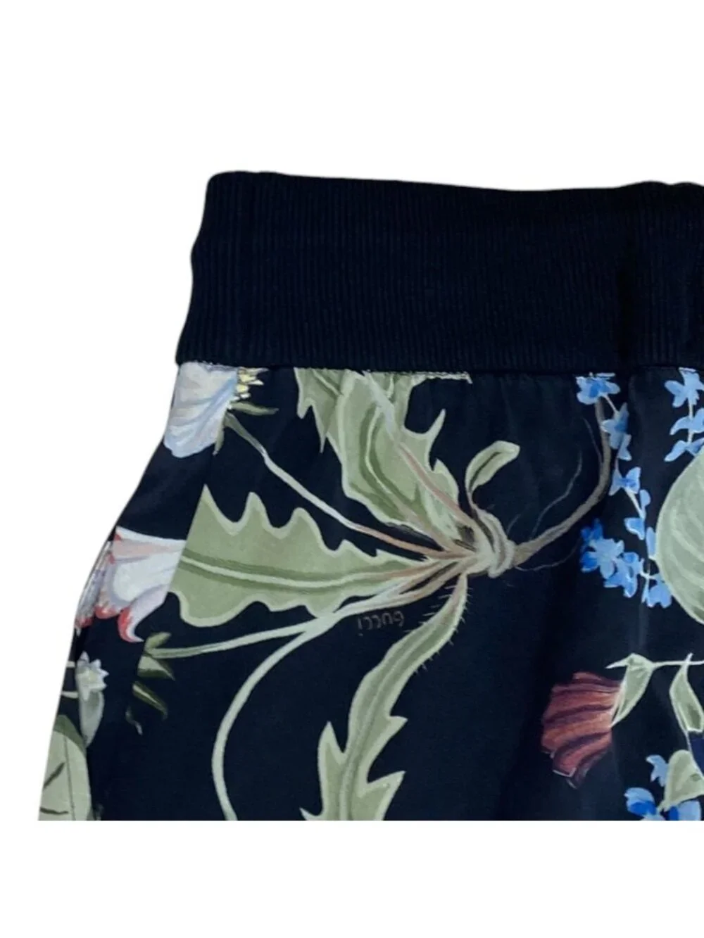 Gucci Floral Print Pants Pattern Silk Black High Quality Comfortable